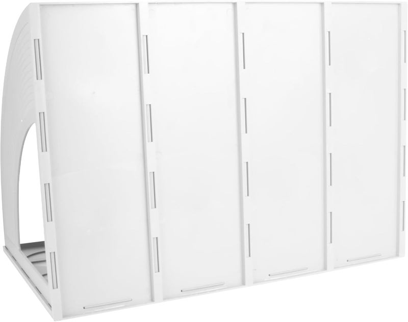 SAYEEC Sturdy Maganize Holder Desktop File Holder Organizer Plastic 4 Section Frames File Dividers Document Cabinet Rack Display Storage Organizer Box (Light Grey) - Image 5